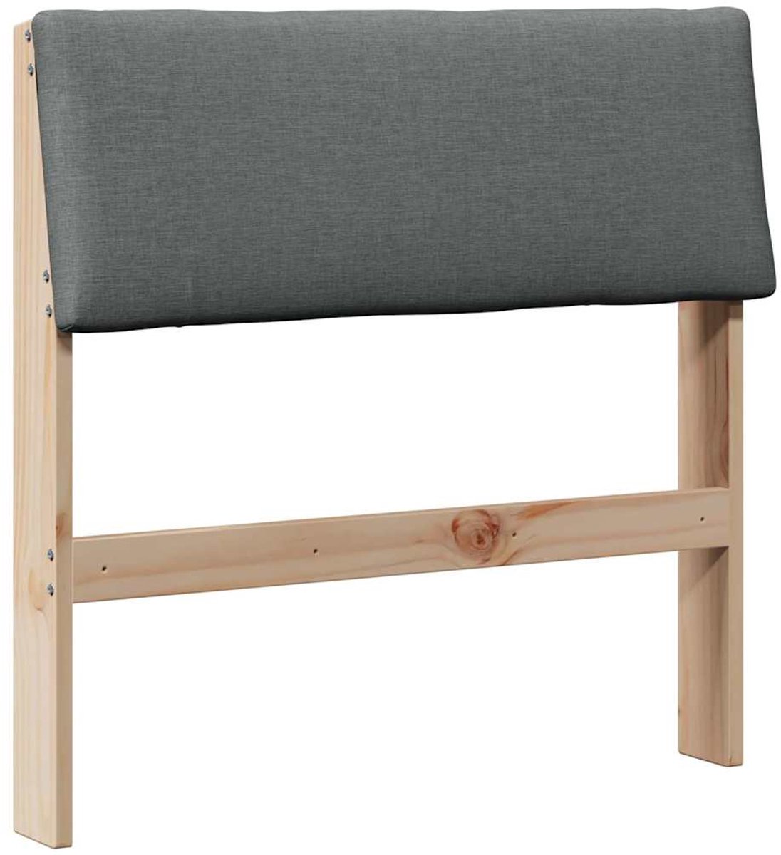 vidaXL Gestoffeerd - hoofdbord - Donkergrijs - 75 - cm - Massief - grenenhout