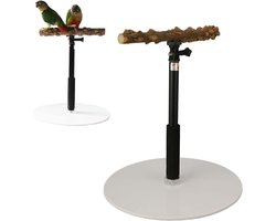 Verstelbare Vogelzitplaats - Draagbare Tafel Vogelzitstok voor Binnen - Parrot Play Stand met Afneembare Perch - Standaard voor Papegaaien