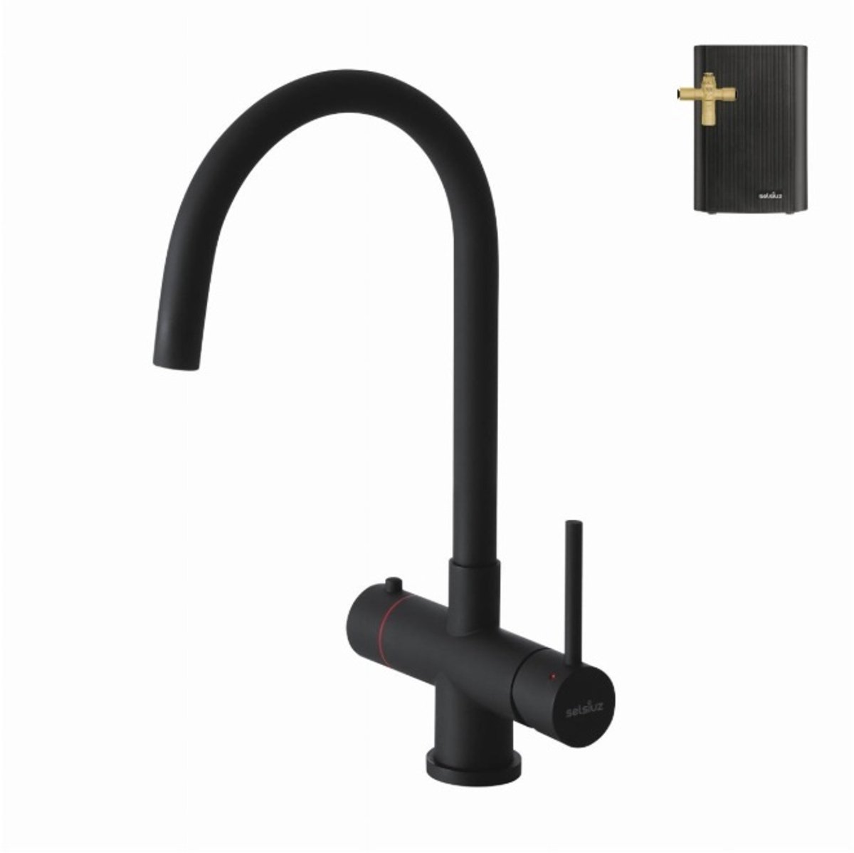 Selsiuz 351208 Push & Turn 3-in-1 Rond Sturdy Black & Boiler Combi (Extra)