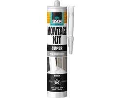 Bison Montagekit super koker 440 g, extra sterk, montagelijm, bevestigen, hoge eindsterkte, binnen en buiten, blijvend elastisch, extra sterk, vullend eenvoudig in gebruik