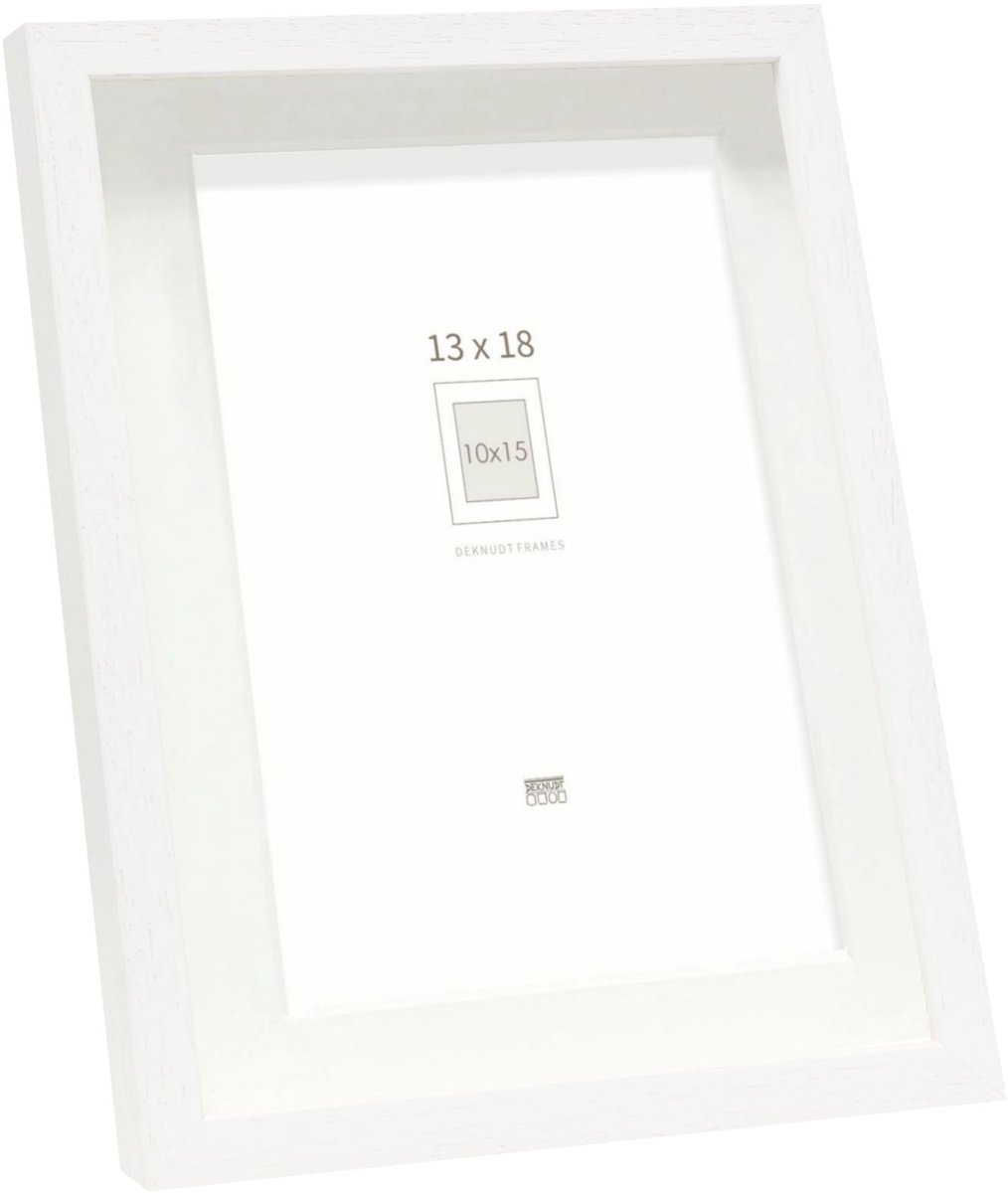 Deknudt Frames Fotolijst - wit met passe-partout - 10x15 / 13x18 cm