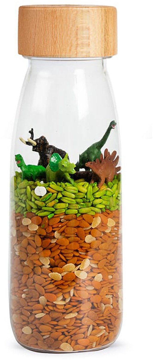 Petit Boum - Babyspeelgoed sensorische fles met geluid - Bruin