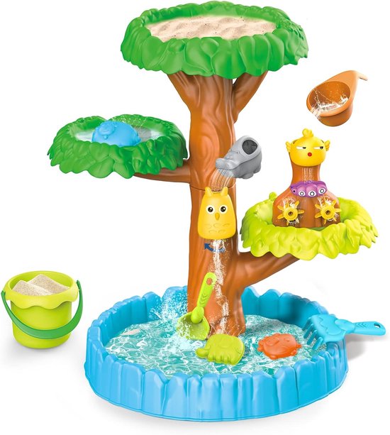 Tree activity water and sand