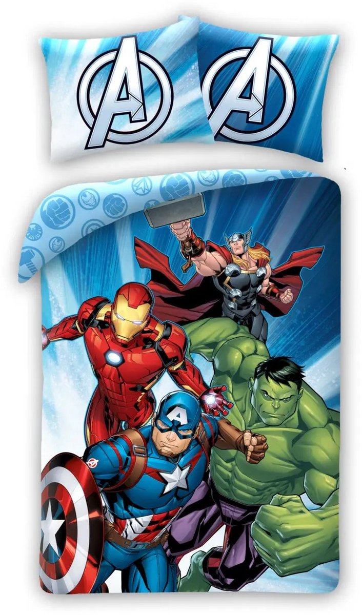 Marvel Avengers Dekbedovertrek Team Winning - 140 x 200 cm - 60x70cm