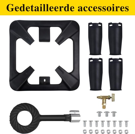 Florixa® Wokbrander - Kookbrander - Wok Brander - Camping Kooktoestel - Zwart - 40cm x 40cm x 17cm van Merkloos — afbeelding 5
