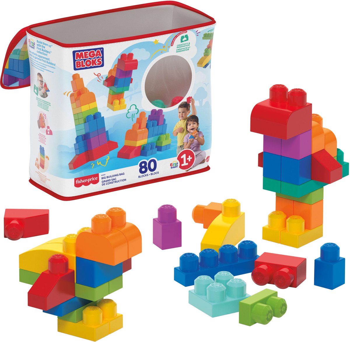 Fisher-Price Mega Bloks bouwsteenzak roze