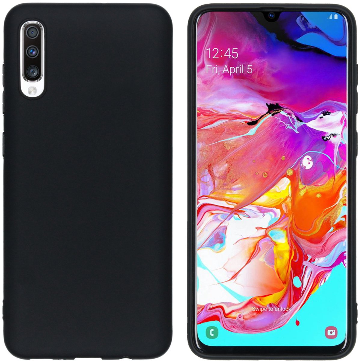 imoshion Hoesje - Geschikt voor Samsung Galaxy A70 - Color Backcover - Zwart