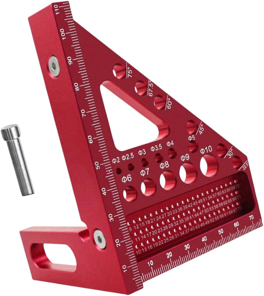 Vixon - Precisie houtbewerkingshaak - multi hoekmeter - timmermans winkelhaak - aluminium driehoek - handgereedschap timmerman - MARKSQU