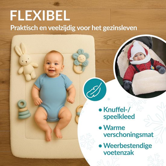 Babyvoetenzak met Reflectoren, Weerbestendig, Antislip, Ideaal voor Kinderwagens en Autostoelen, 90 x 60 cm, Marineblauw — afbeelding 3