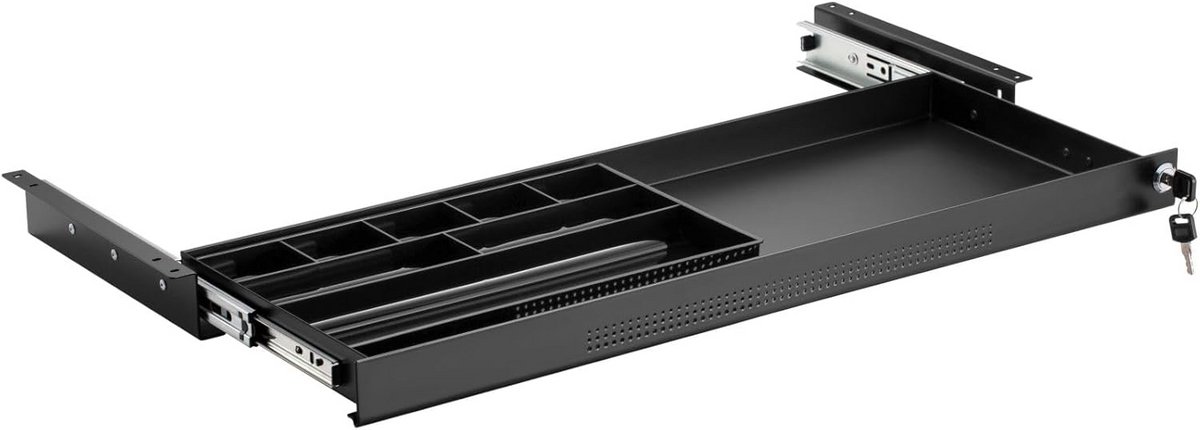 Document tray lockable steel 740 x 250 mm with drawer tray