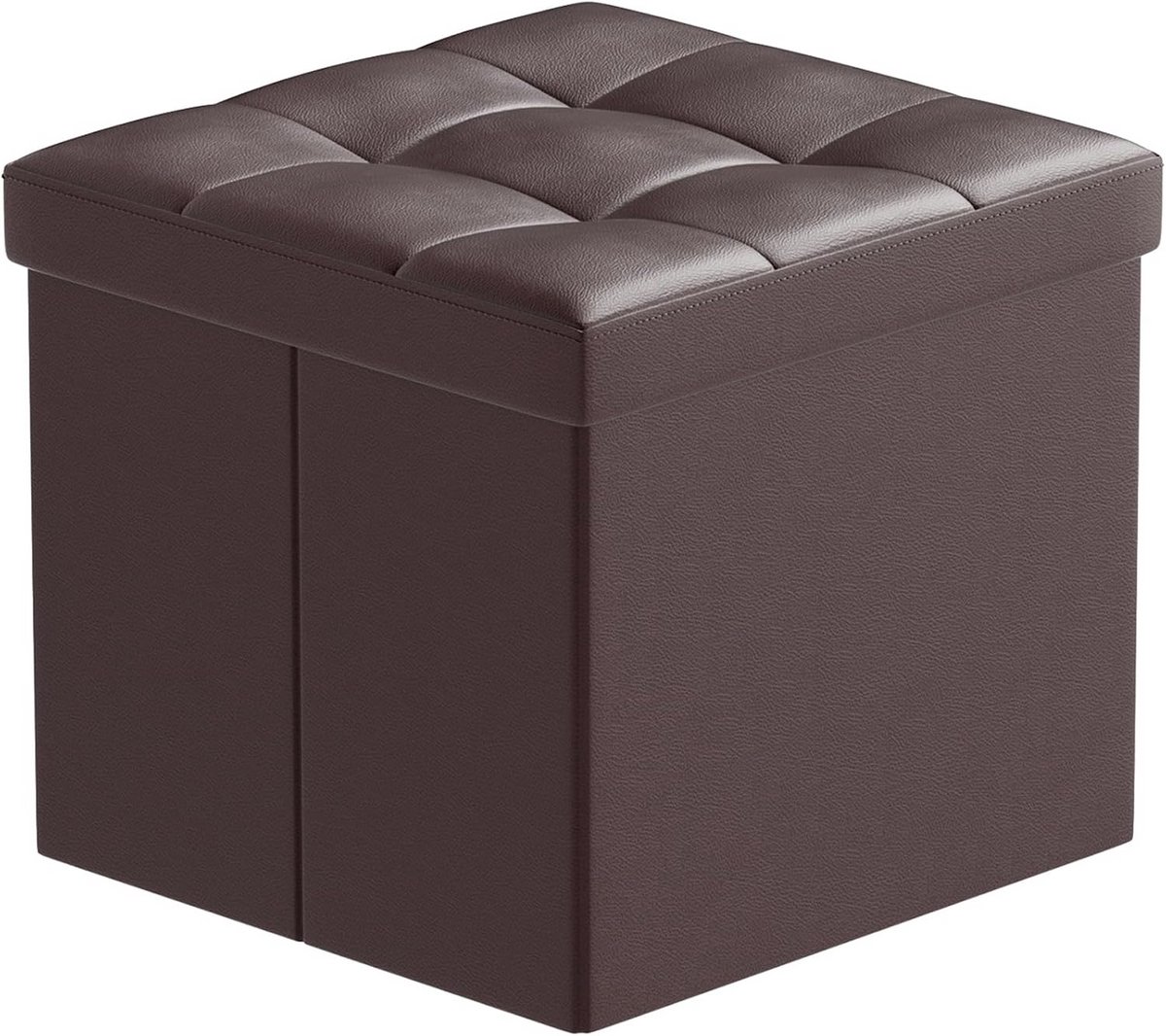 Opvouwbare Ottomaanse Opbergdoos - Multifunctionele Zitbank voor Koffietafel, Voetensteun en Speelgoedopslag (38 x 38 x 38 cm, Bruin)