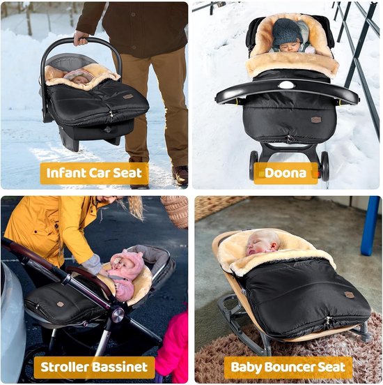 Verstelbare Winter Voetenzak voor Baby Autostoel - Waterdicht en Warm van Merkloos — afbeelding 5