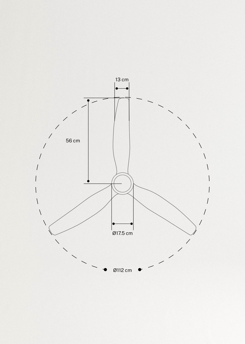 CREATE - Plafondventilator 40W silent 100% hout verschillende maten - WIND STYLANCE NATURAL WOOD – foto 7