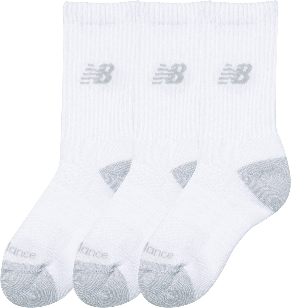 New Balance Youth Active Crew Socks 3 Pack Unisex Sportsokken - WHITE — cadeau in Cadeau-ideeën - foto 2