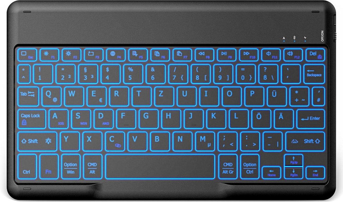 Draadloos Bluetooth Toetsenbord met Verlichting - QWERTZ Indeling voor Windows, Android en iOS