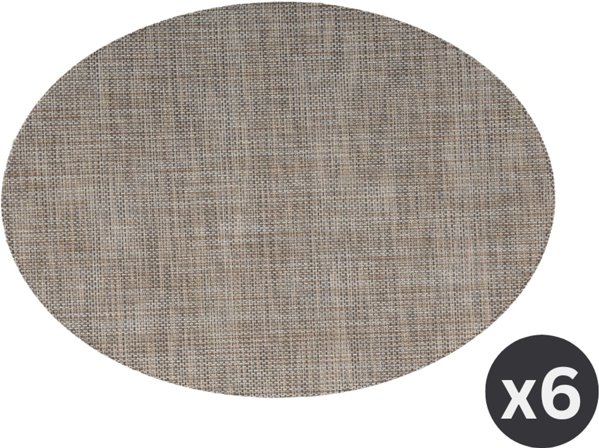 ZICZAC - Placemat PURUS - SET/6 - Microban, antibacterieel - Ovaal, zand