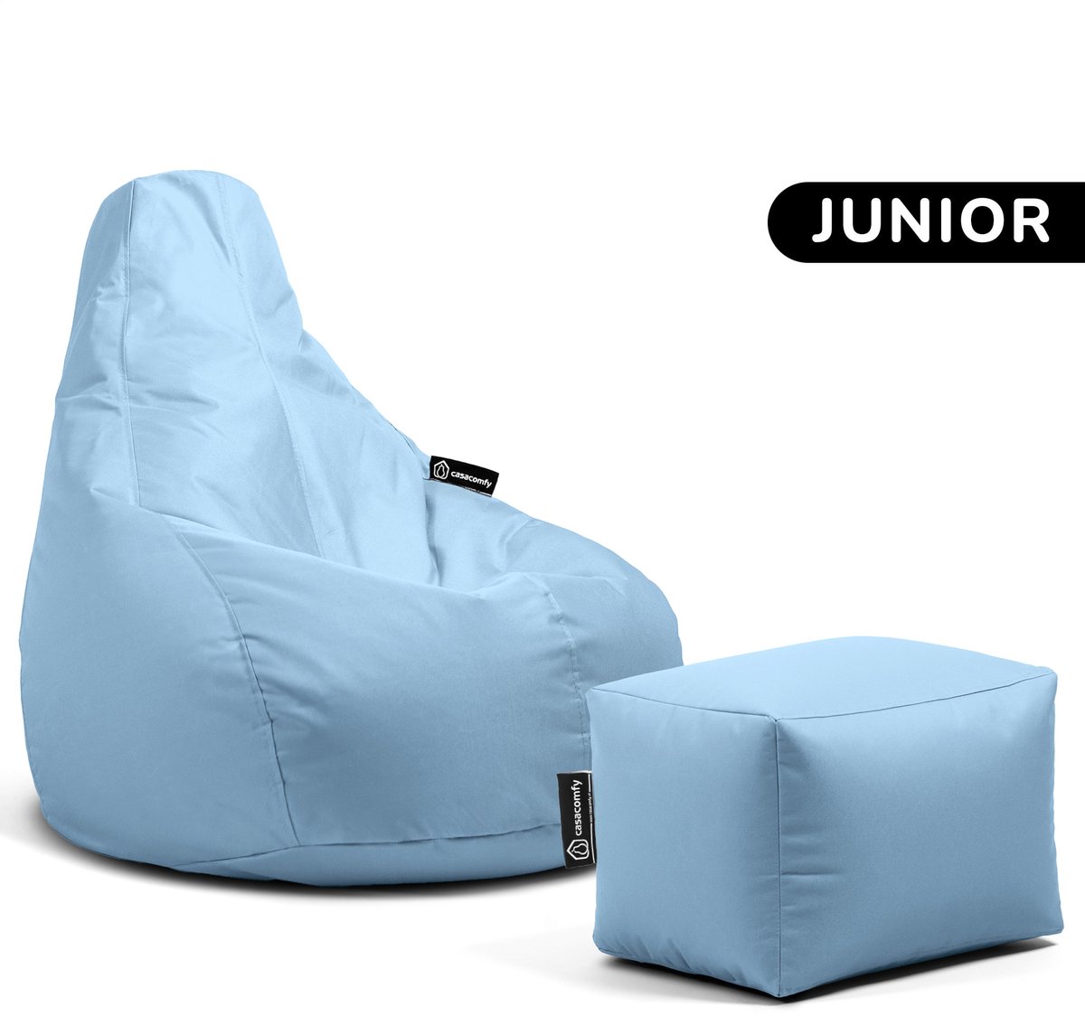 Casacomfy Premium Junior - Complete Zitzak met Voetenbankje - Waterafstotend - Lichtblauwe