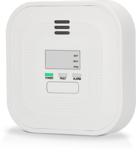 Alecto COA4010 Koolmonoxidemelder met 10 jaar Sensor en Display - Voldoet aan Europese norm EN50291 - Wit