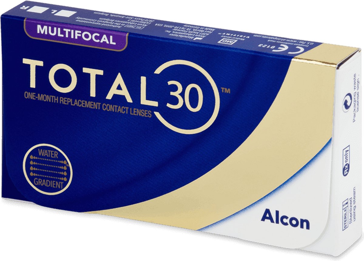 TOTAL30 Multifocal (3 lenzen) Sterkte: -7.75, BC: 8.40, DIA: 14.20, ADD sterkte: LO (MAX ADD +1.25)