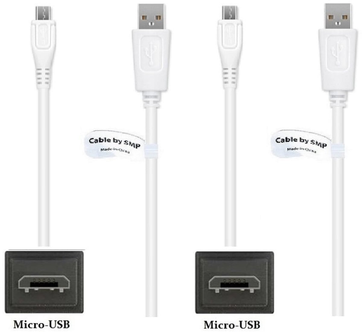 2 stuks OneOne 1,0m Micro USB kabel. Standaard laadkabel. Oplaadkabel snoer past op past op JBL Tune 110BT, Tune 120TWS, Tune 160BT, Tune 205BT, Tune 210, Tune 290, Tune 500BT, Tune 600BTNC, Tune T450BT, Tune T460BT