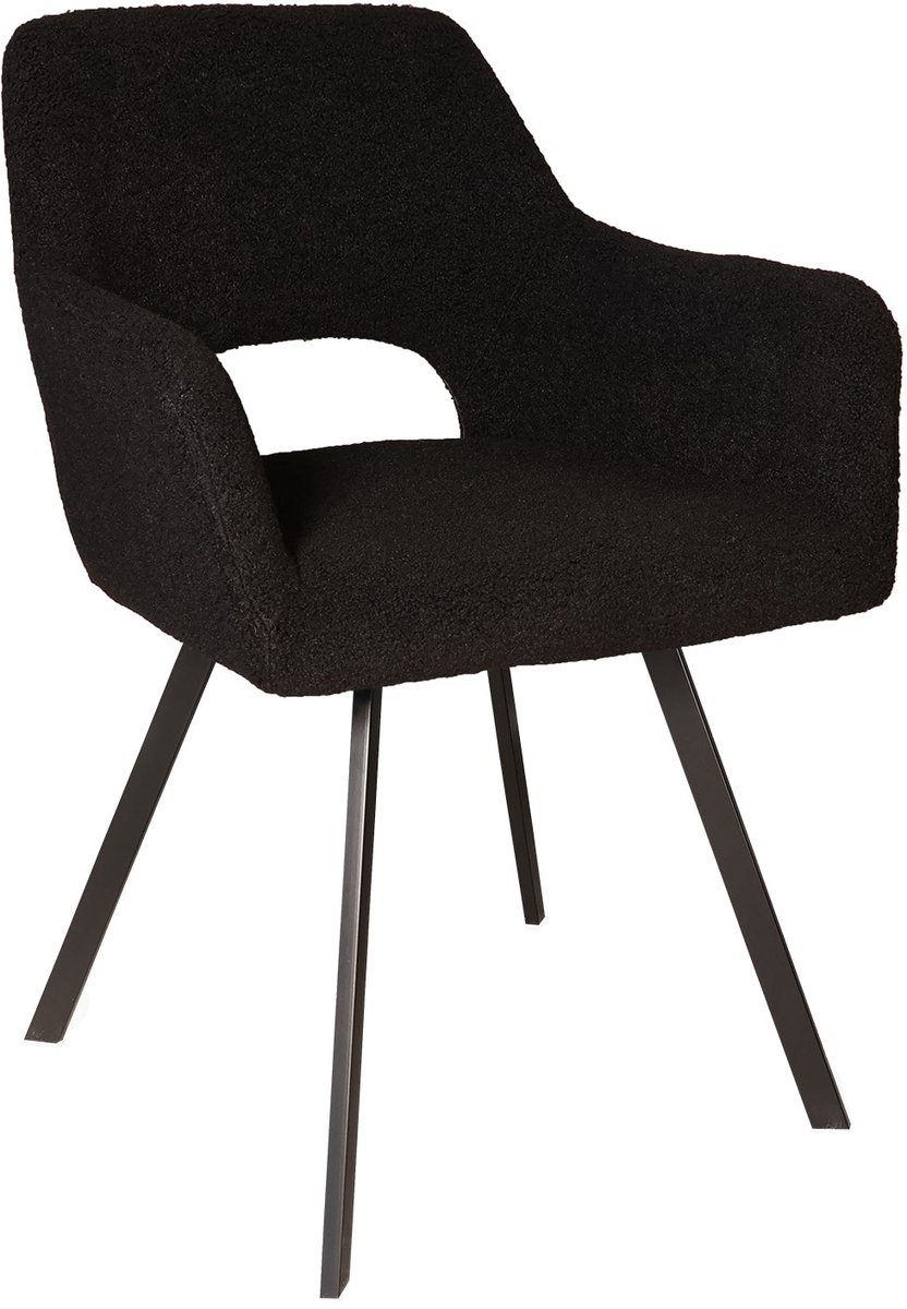 Lizzely Garden & Living SET DEAL: 6 stuks Eetkamerstoel Joeri zwart teddy eetstoel design zetel