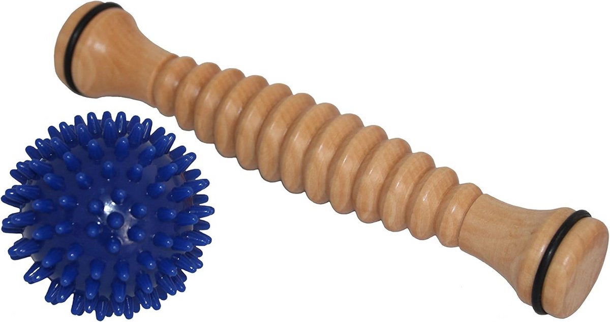Voetmassagerol voor diepe reflexzonemassage met houten bal