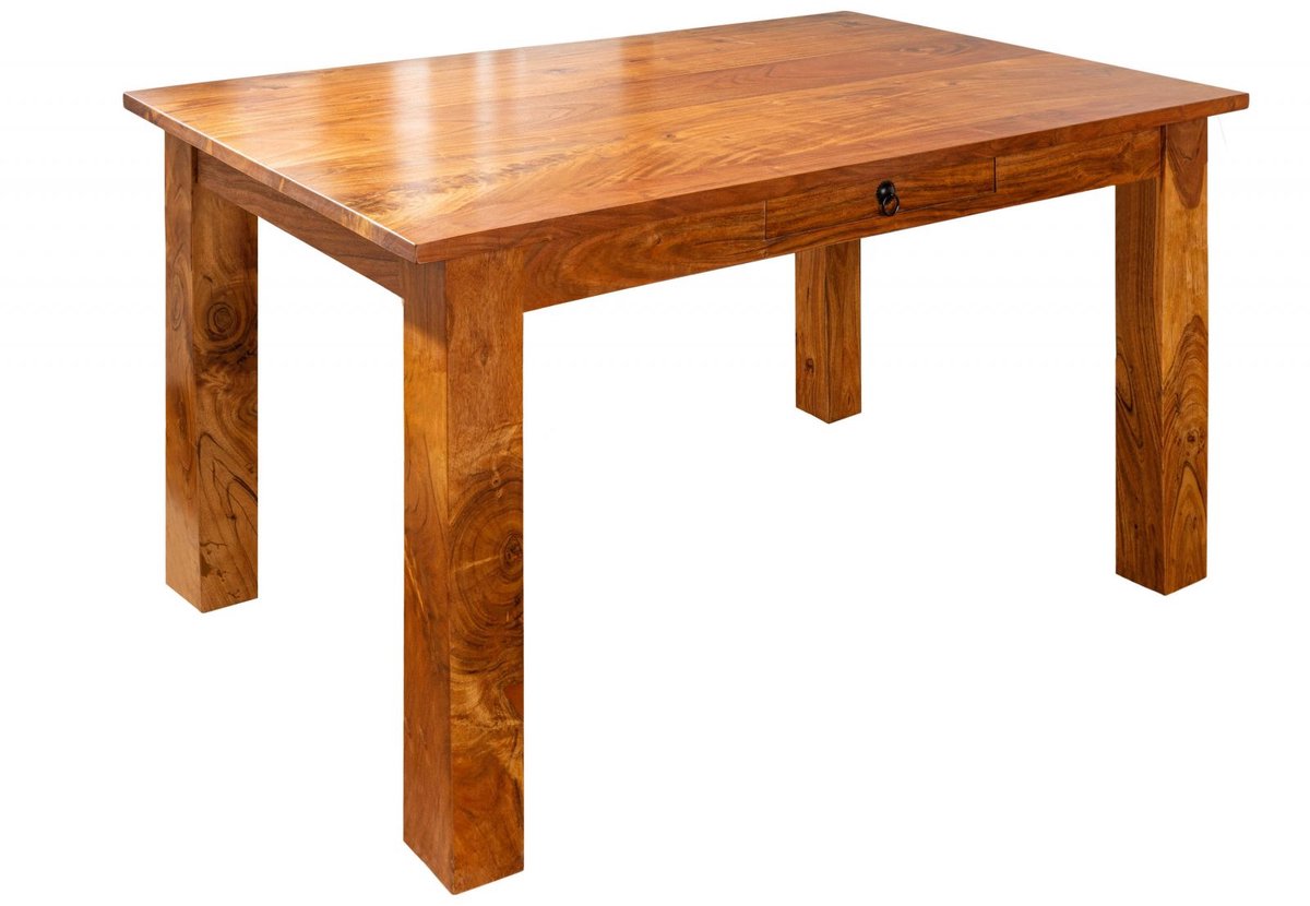 MASSIVMOEBEL24 .DE OXFORD #0111 eettafel lichtbruin gelakt acacia 120 cm (BxTxH)