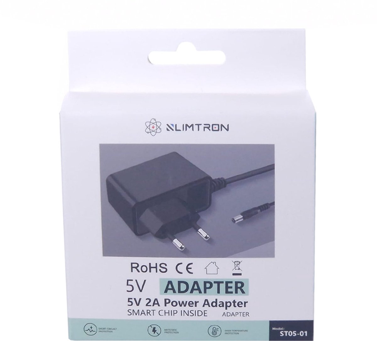 Slimtron® Universele 5V 2A Adapter – Geschikt voor onder andere Amiko & Xsarius, Prixon modellen met 5V aansluiting - 5V 2A pin adapter