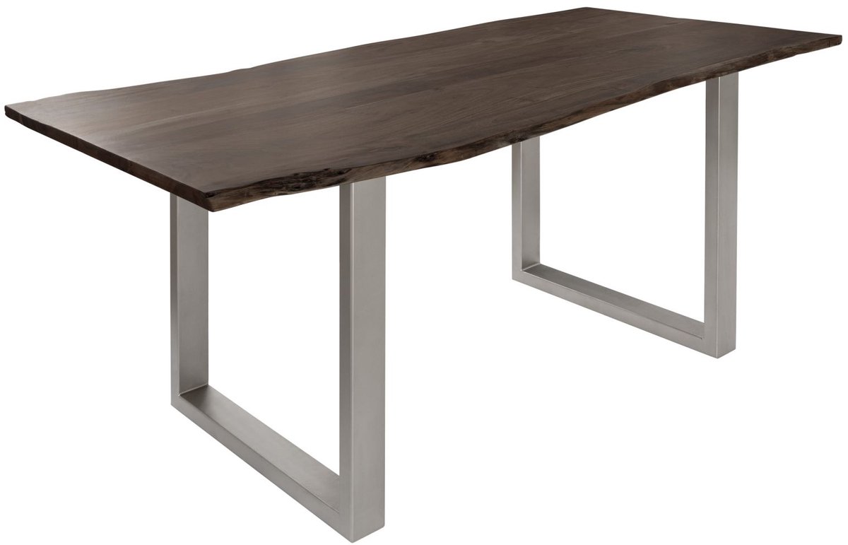 MASSIVMOEBEL24 .DE FREEFORM eettafel grijs gelakt massief hout acacia 220x100 cm