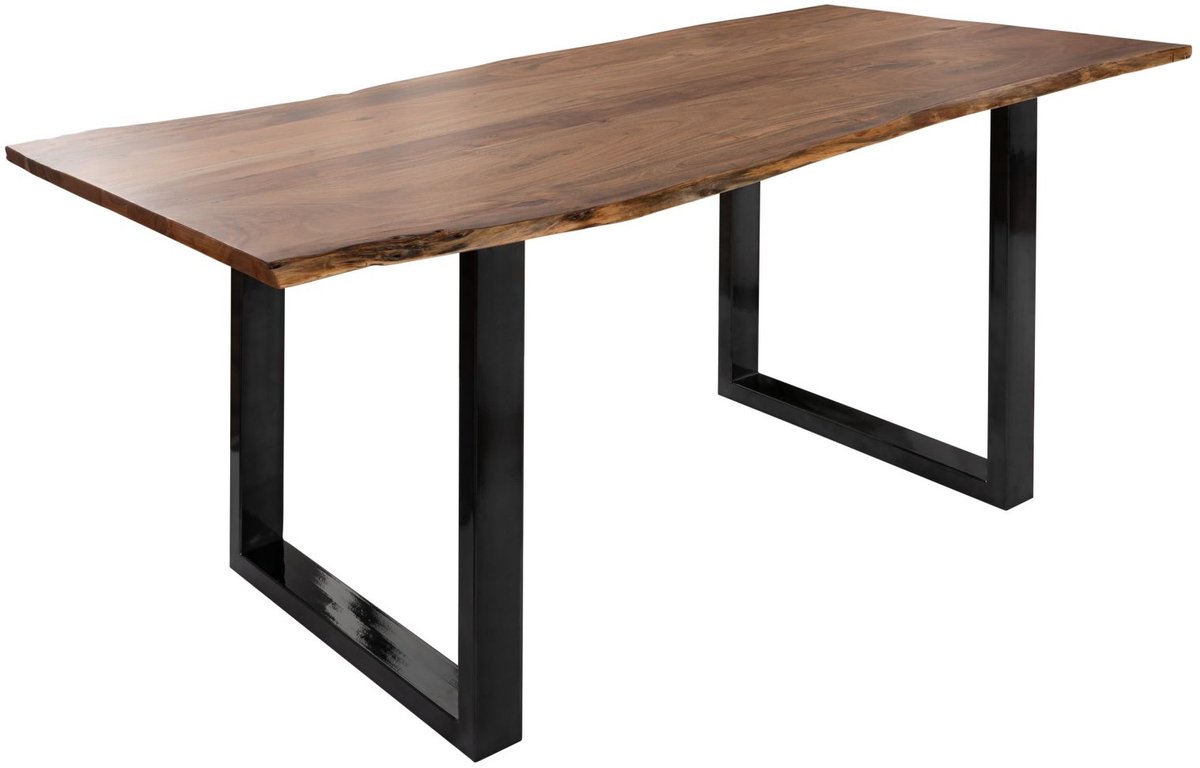MASSIVMOEBEL24 .DE FREEFORM eettafel blank gelakt massief hout acacia 140x90x76 cm (BxTxH)