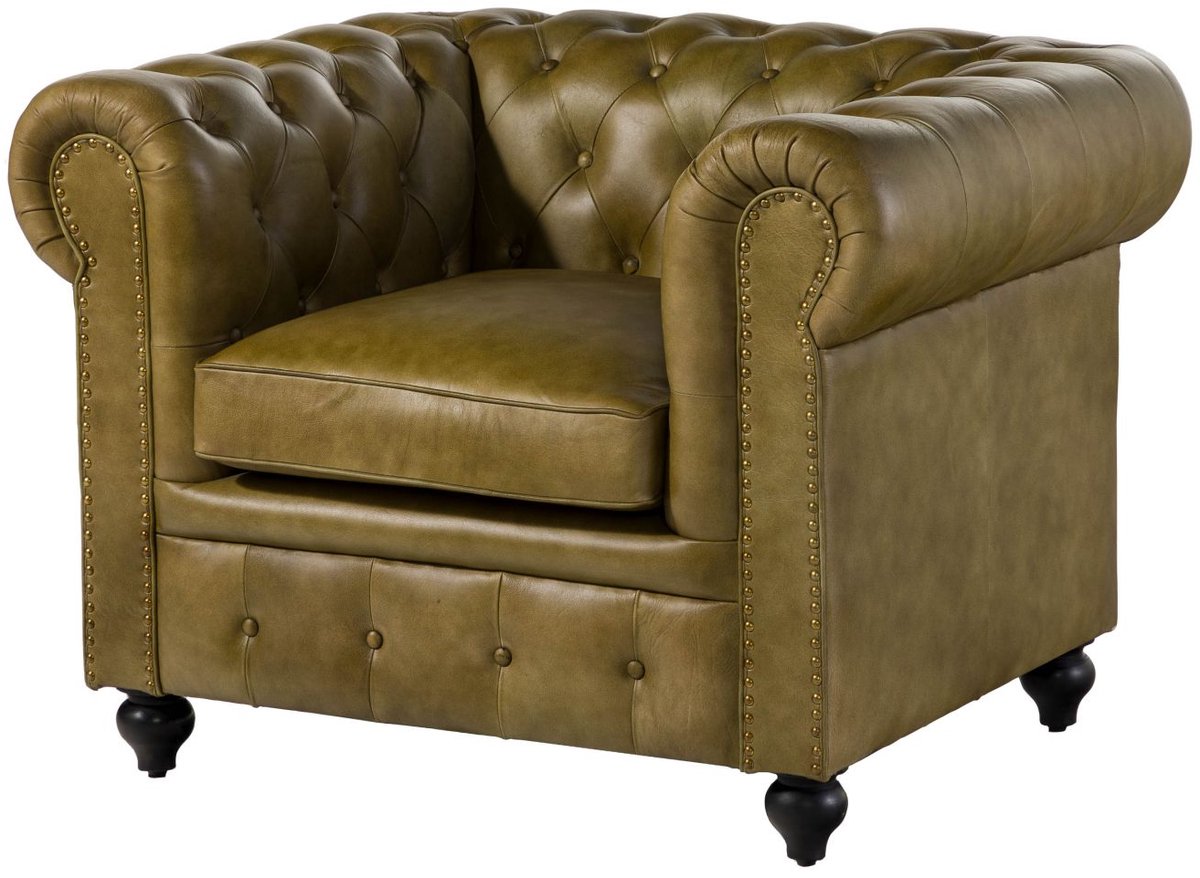 MASSIVMOEBEL24.DE zetel CHESTERFIELD #302 groen 105 x 75 x 82 cm