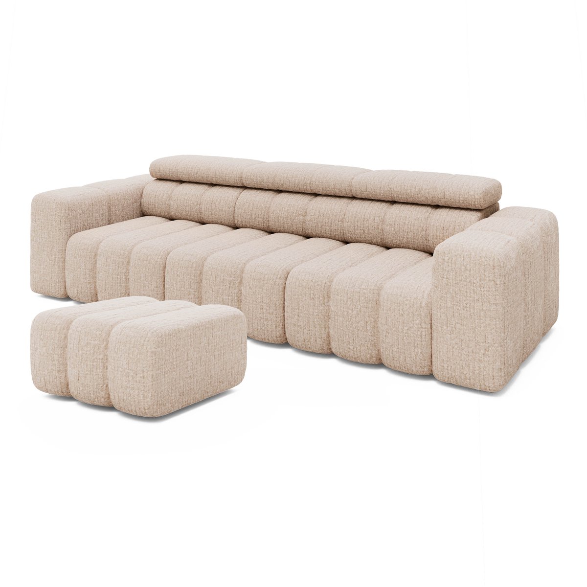 MASSIVMOEBEL24.DE 3-zitsbank SOFAS beige 289 x 78 x 113 cm