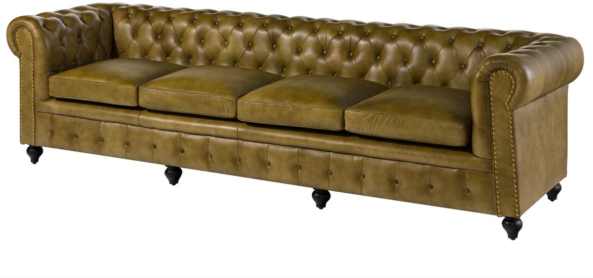 MASSIVMOEBEL24.DE 4-zitsbank CHESTERFIELD #304 groen 274 x 75 x 82 cm