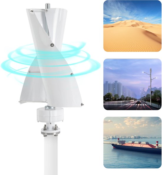 Vertikale Windturbine 100W – 12V, Permanentmagnet-Schwebegenerator, IP67, Intelligenter Controller, Startwind 2,5 M/s – Leise & Wartungsarm