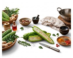Verse Chinese bittere pompoen 1 kg - Aziatische groente | Ideaal voor wokgerechten, soepen, roerbakgerechten en traditionele gerechten met kajalsticker