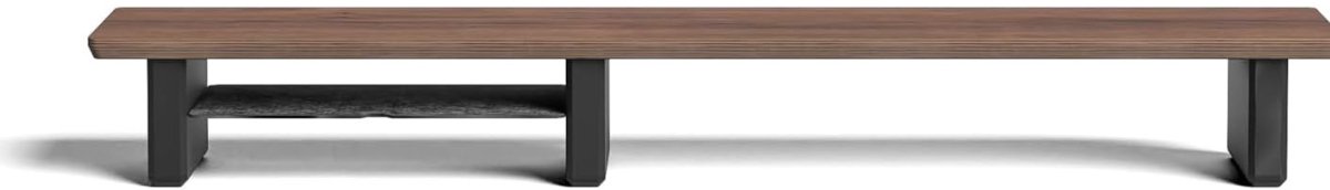 Famanu plank setup - cockpit monitor stand - walnoot - grote organizer - verstelbaar - duurzaam materiaal - geschikt voor meerdere monitoren en accessoires - stijlvol bruin+Zwart