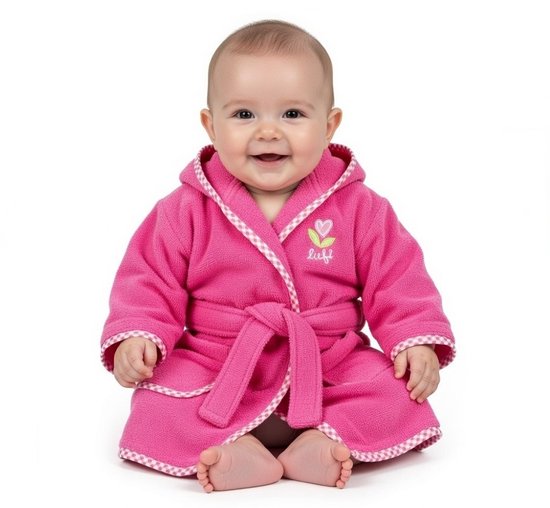 Baby badjasje van Lief! - Roze- 0-12 maanden en Zwitsal Baby & Kids Essentials - kraam kado van Merkloos — afbeelding 2