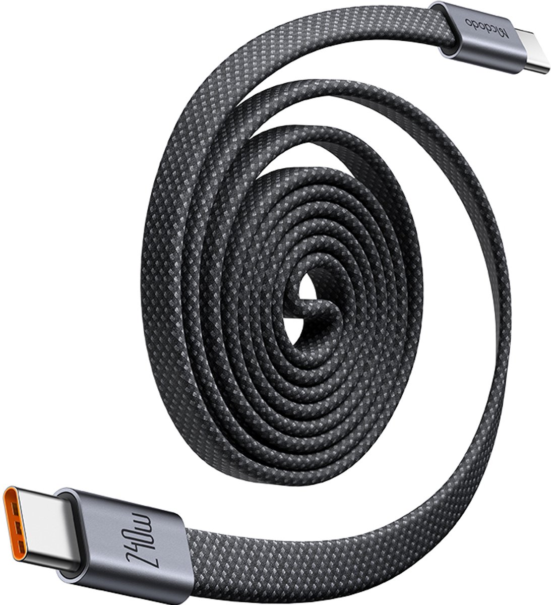 Image of 240W Magnetische USB C naar USB C Kabel - 1 Meter - PD USB 3.1 Snellader - Magnetic Self-Winding - Ultra-Slim Design - Space Grey