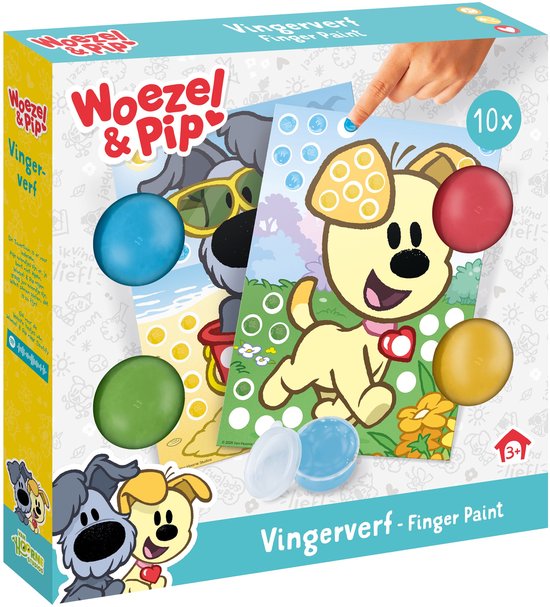 Woezel & Pip creatief met vingerverf - creatief speelgoed knutselen junior peuter kleuter - vanaf 2 jaar - cadeautip junior
