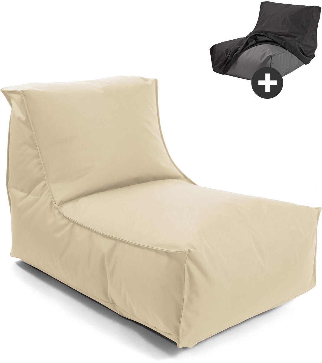 mokebo Zitzak met beschermhoes voor kinderen & volwassenen 'Der Sundowner', Bean Bag met vulling, ook als ligkussen in Beige