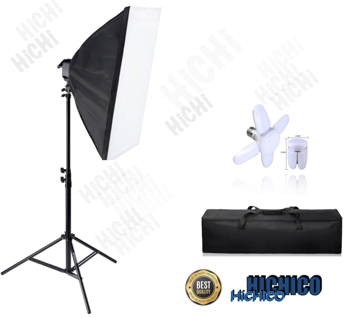 HiCHiCO® Softbox Studiolamp - Studiolamp 50x70cm - Studioflitser - Fotolamp - Fotografie - Camera Licht - Softboxen Fotografie Foto Studio Verlichting Kit