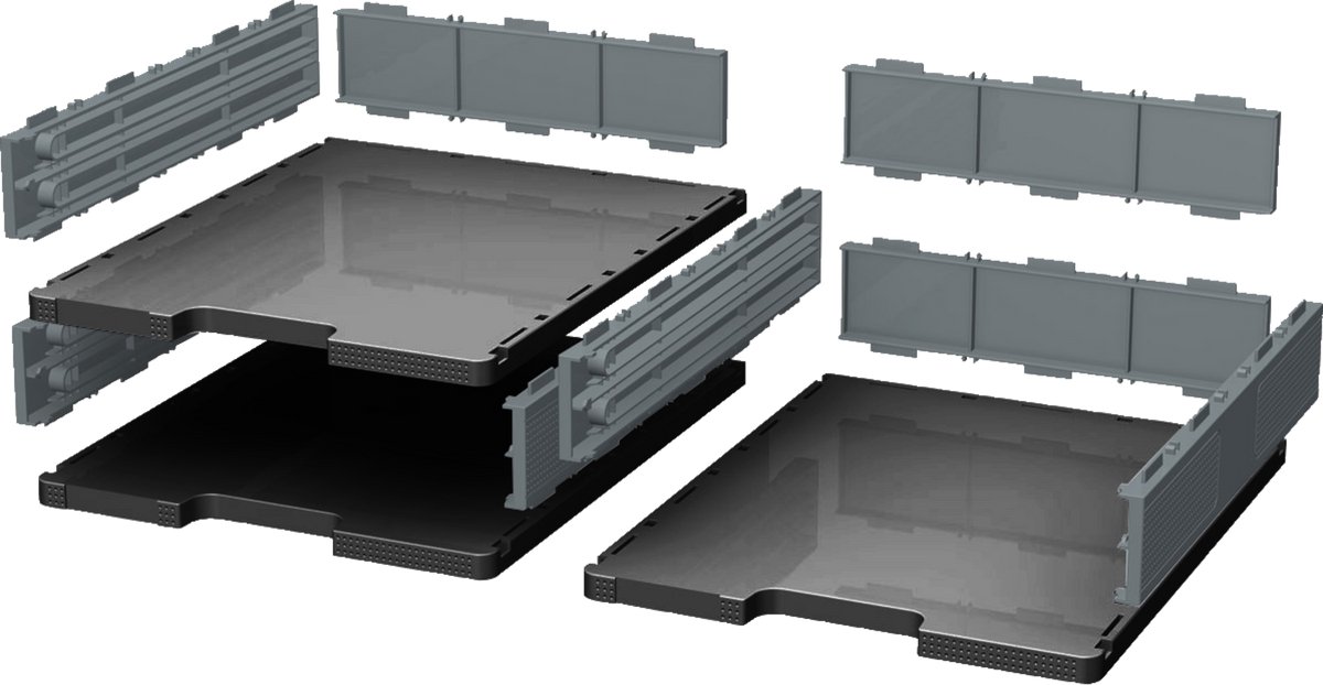 Exacompta MODULODOC lade met zwarte voorzijden - Jumbo box - ECOBlack - Donkergrijs - 340714D
