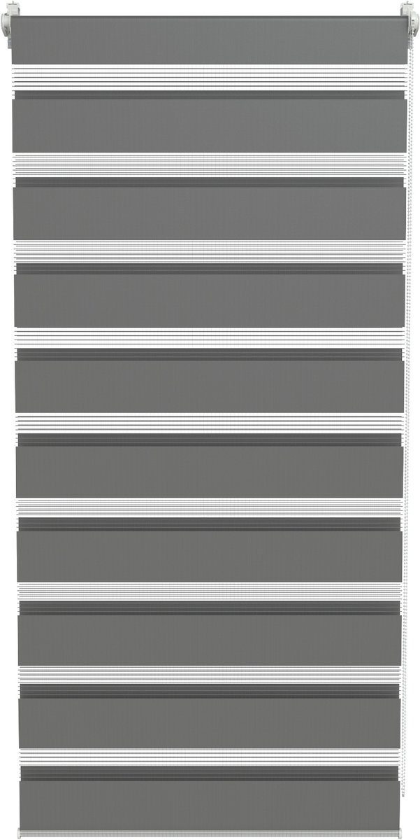 ACXIN Zebra Rollo Klemmfix - Zonder Boren - Lichtdoorlatend en Verduisterend - 60x120cm Grijs