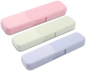 OriGlam Draagbare bestekdoos reizen servies opbergkoffer, eenvoudige serviesgoed opbergdoos koffer voor bestek kit, 24,5 x 5,9 cm (zwart
