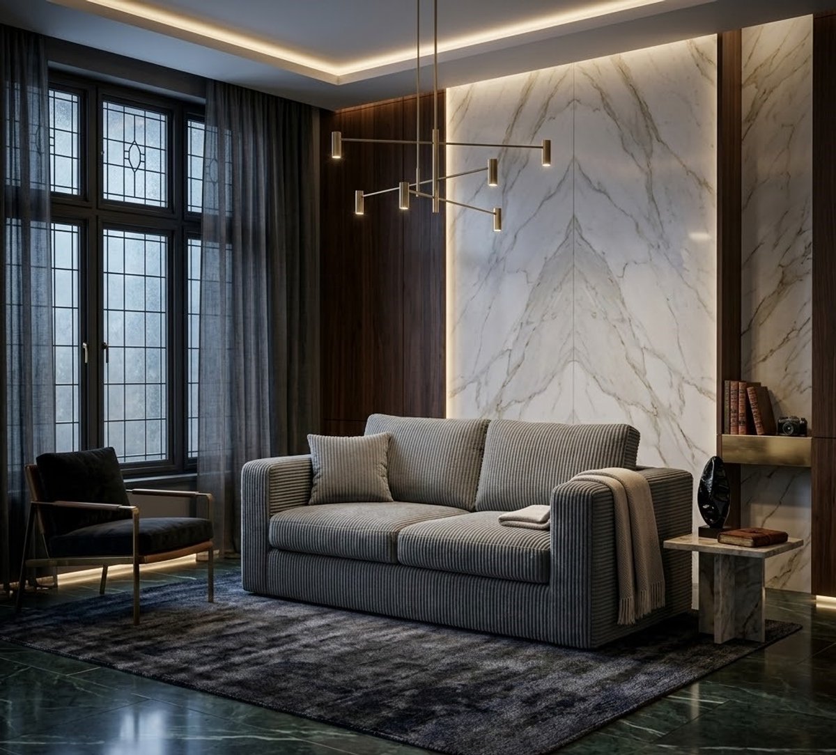 Milano – Moderne 2-Zits Bank van Corduroy – Compacte Design Bank met Hoogwaardig Koudschuim – Kleine Woonkamer Bank Zonder Montage – Grijs - Casa Serena