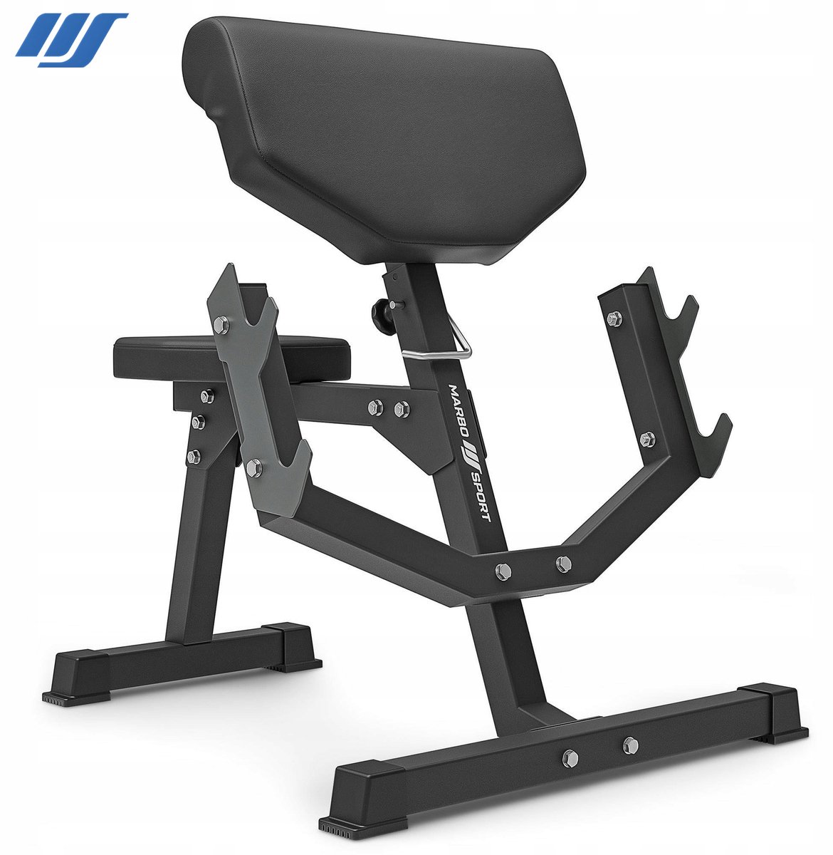 Marbo Sport - Scottbank - Preacher Curl Bench - MS-L107 2.0 - Biceps oefenbank - Verstelbaar - Voor krachttraining en thuisgym en Home Gym - Max. 300 kg - Zwart