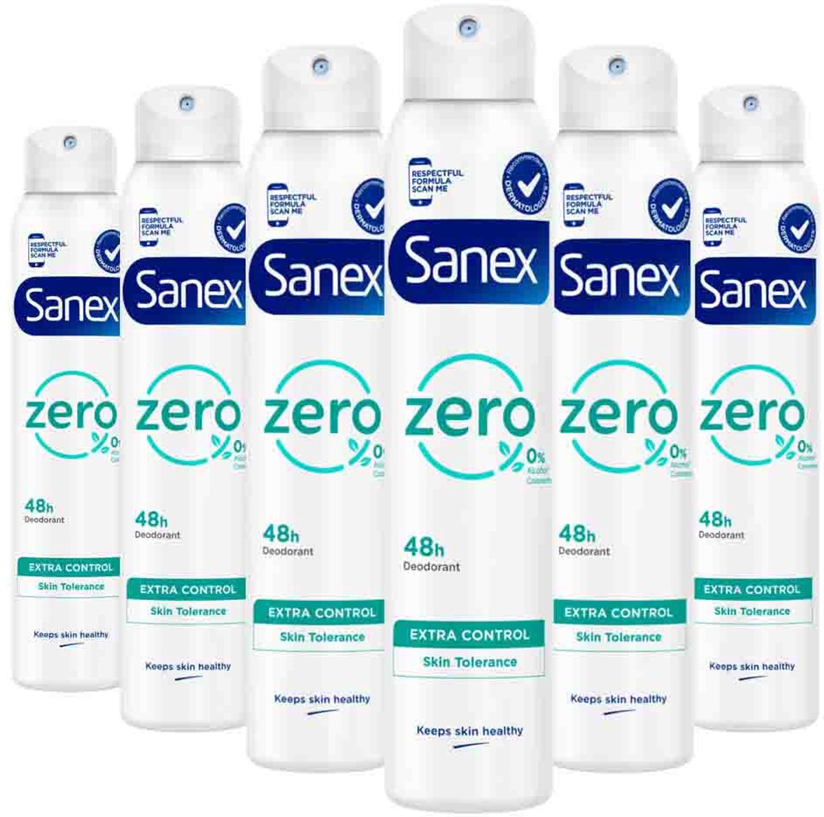 Sanex Deodorant Spray Zero % Extra Control [6 x 200ml]