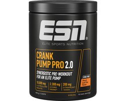 ESN Crank Pump Pro, Peach Iced Tea, 450 g, 15 Porties, Pre Workout Booster met L-Citrulline Malate - Vegan - Gemaakt in Duitsland - 15 stuks
