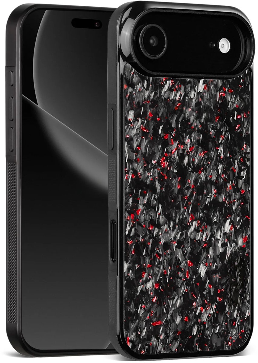 CarbonEdge - Carbon fiber phone case - Hoogwaardige kwaliteit - Geschikt voor magsafe - Carbon fiber Telefoonhoesje - iPhone hoesje shockproof - Apple iPhone 17 Air - Rood