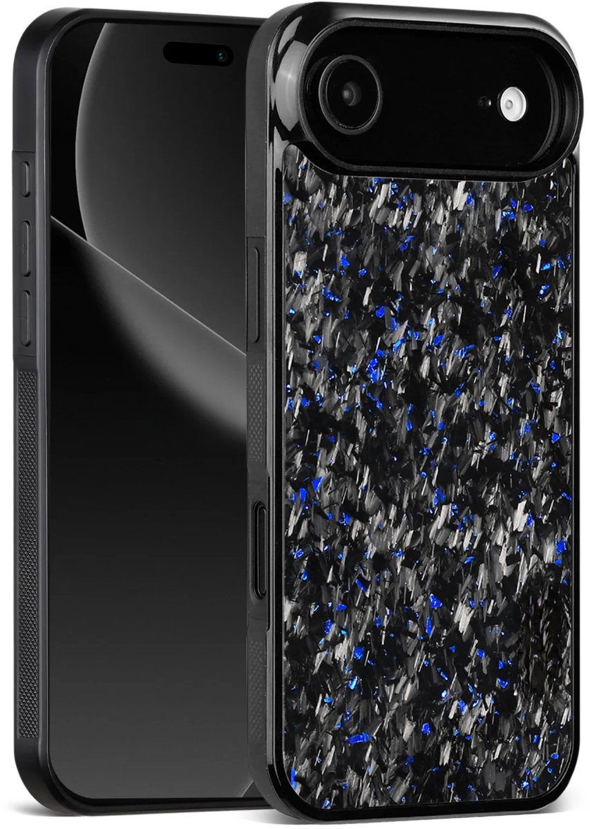 CarbonEdge - Carbon fiber phone case - Hoogwaardige kwaliteit - Geschikt voor magsafe - Carbon fiber Telefoonhoesje - iPhone hoesje shockproof - Apple iPhone 17 Air - Blauw